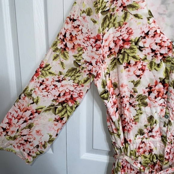 J. Jill Floral Wrap Dress - Pink and Green Size Large - Picture 6 of 10
